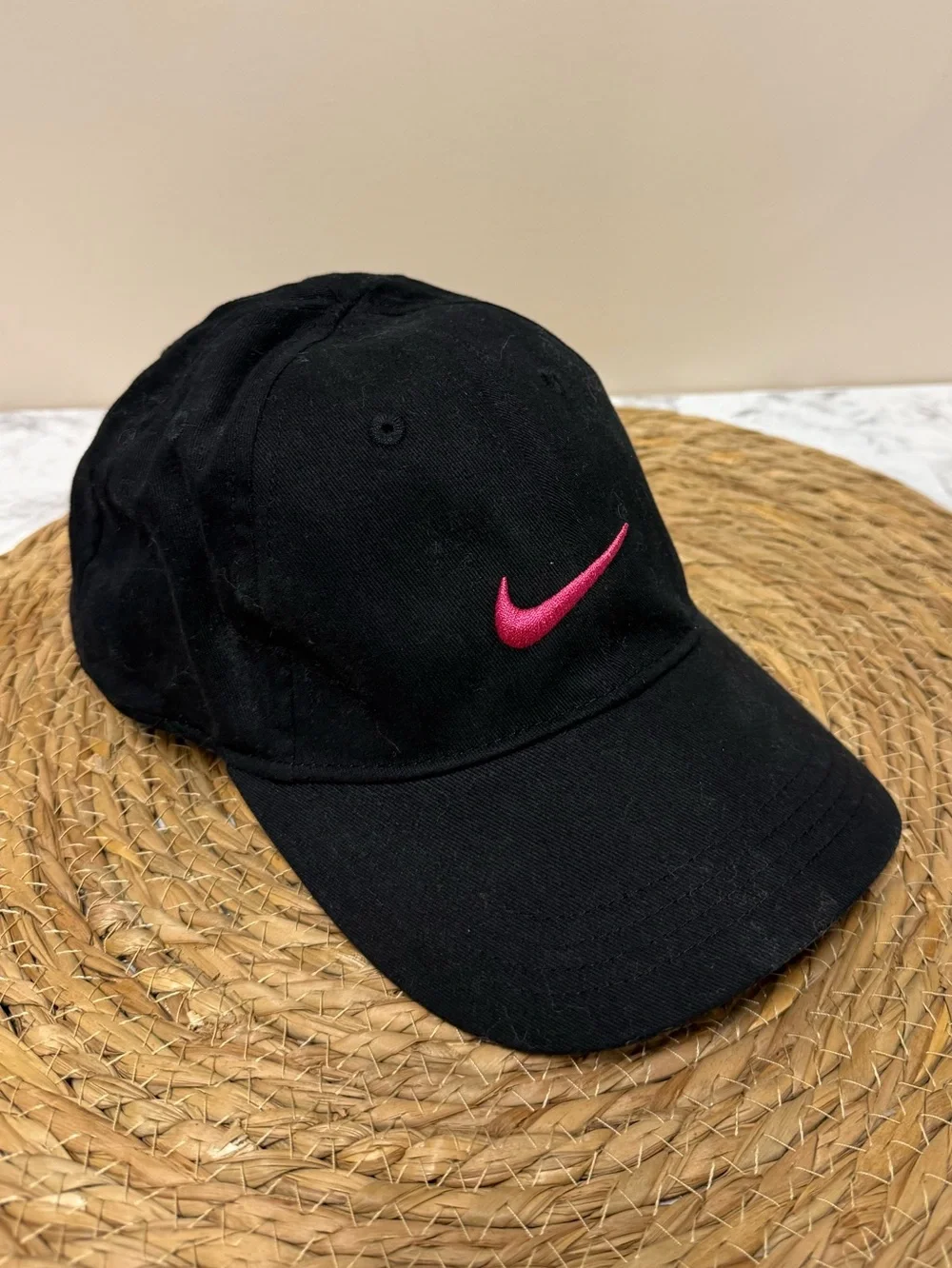 Nike Black Cap with Hot Pink Swoosh
